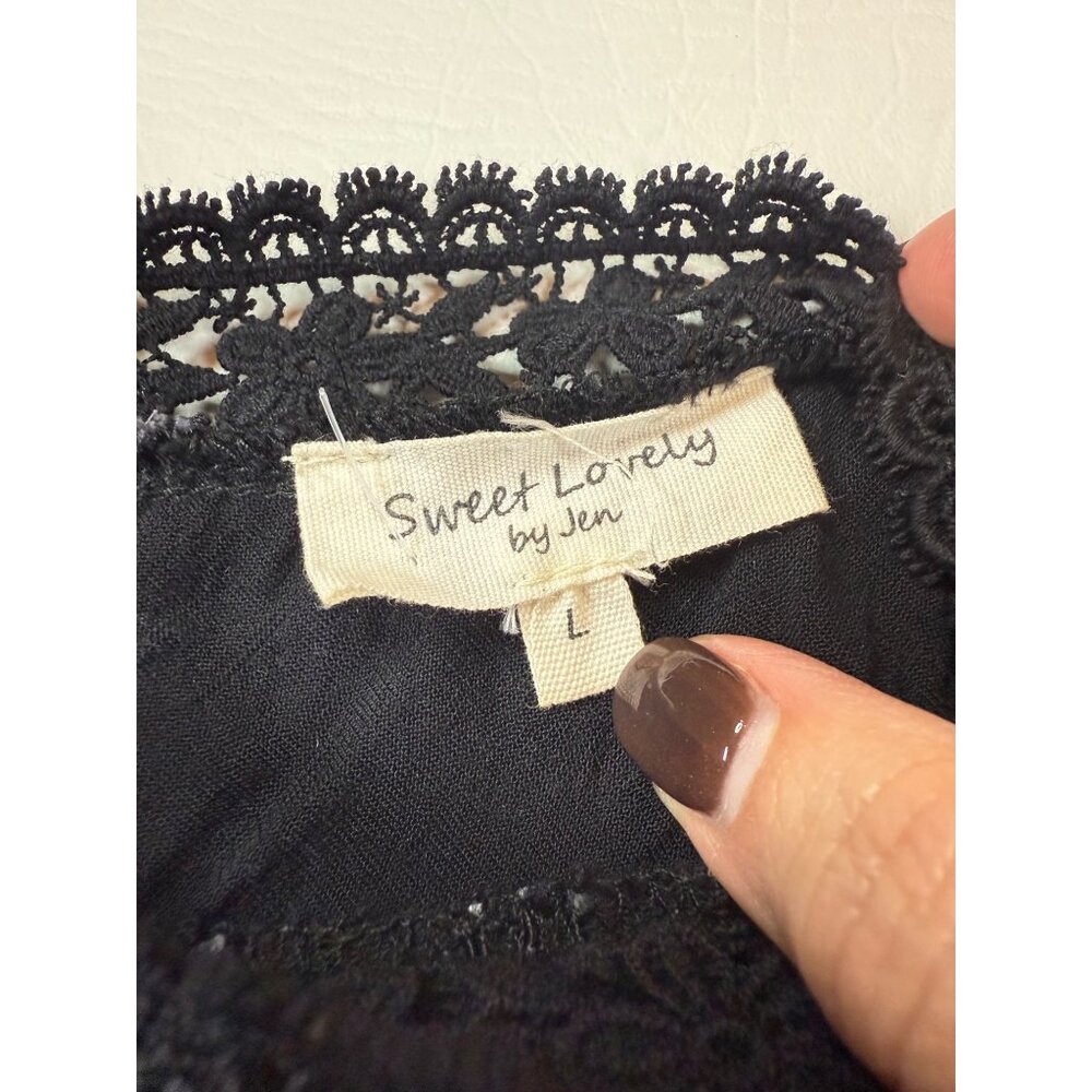 Sweet Lovely By Jen Womens Black Lace Sleeveless Mini Dress L (bin JJ166) - Picture 4 of 8